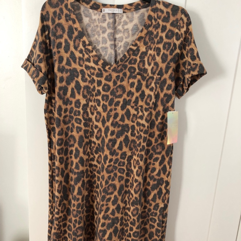 leopard print mini shift dress - Picture 4 of 4